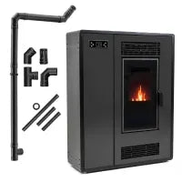 Estufa de pellets VAYNE BLACK 12 kW con camisa de agua